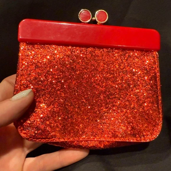 Miu Miu Red Glitter Kiss-lock snap Clutch/Coin Purse - Picture 9 of 16